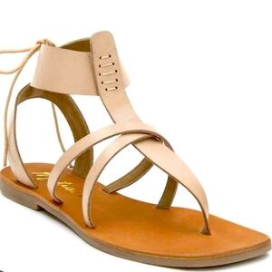 Matisse tan lace up strappy sandals